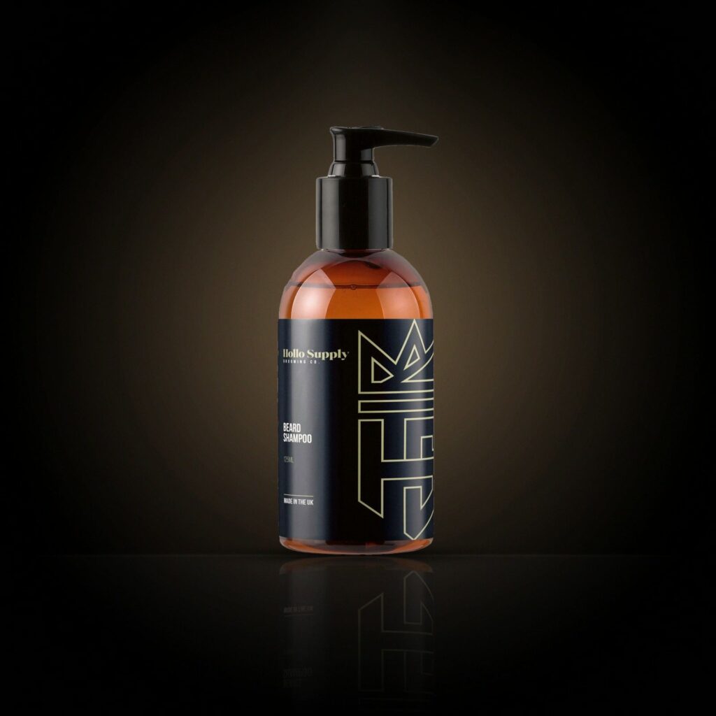 Hollo Supply Beard Shampoo, studio product shot