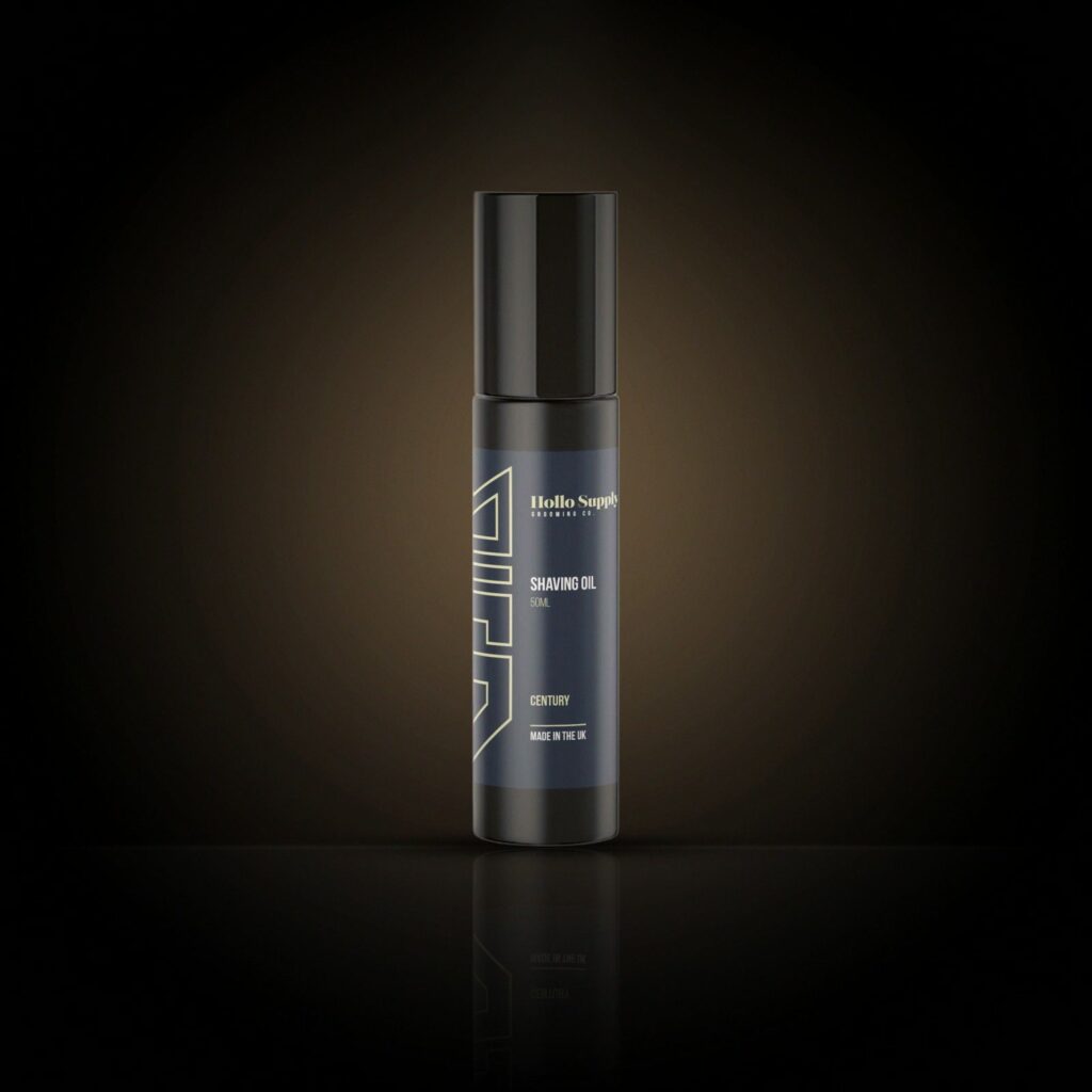 Hollo Supply Century Shave Oil, studio product shot