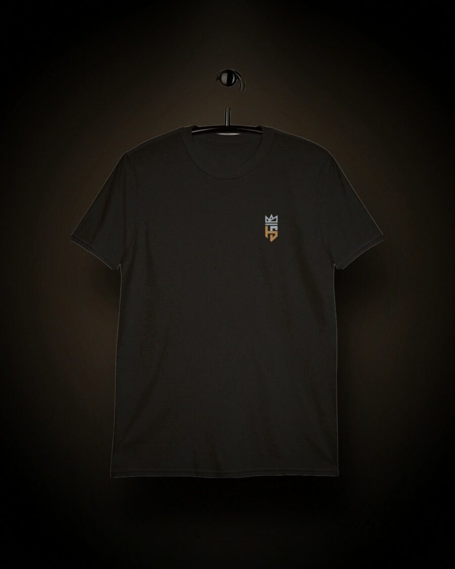 Hollo Supply Emblem Tee in black, studio product shot